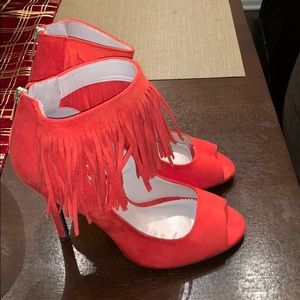 Ankle Strap Orange Stilettos